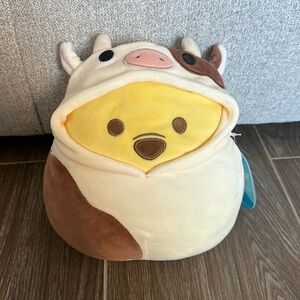 Squishmallow Pooh in Ronnie/Cow costume 8”